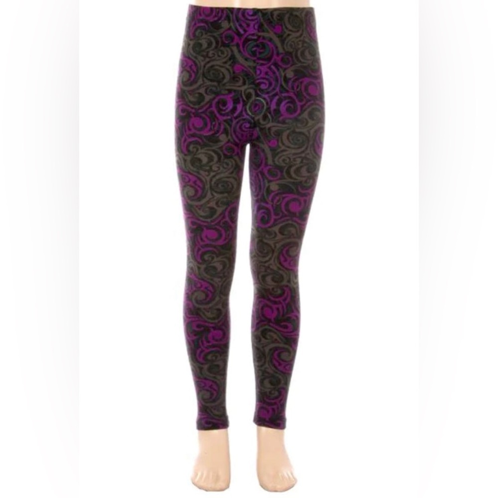 Girls Purple Swirl Print Leggings Size Large/ Extra Large